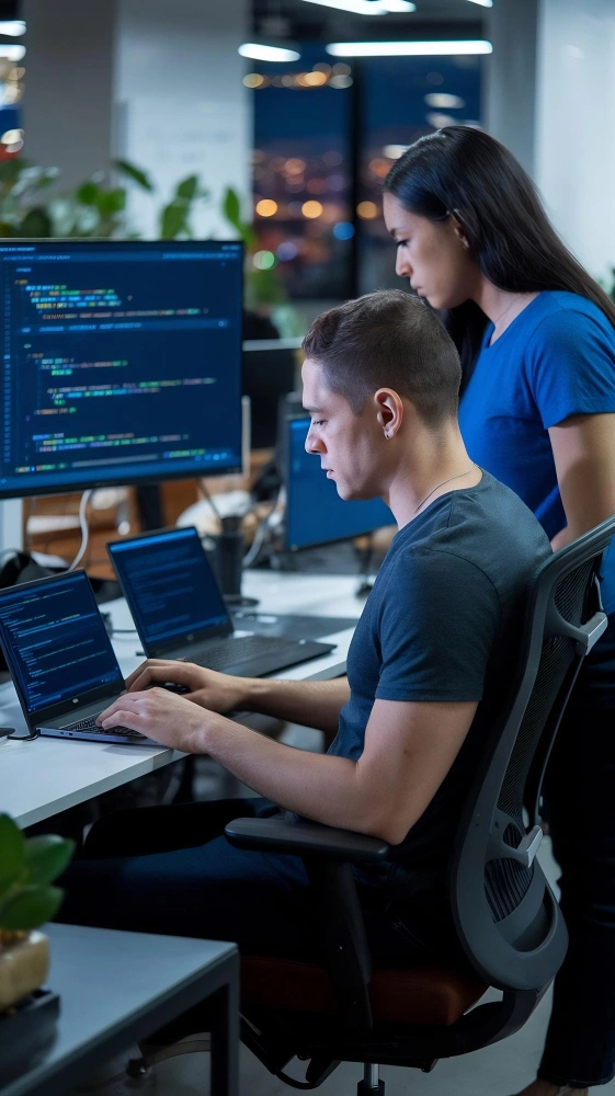Nearshore Talent engineers collaborating as an alternative to costly H-1B visas