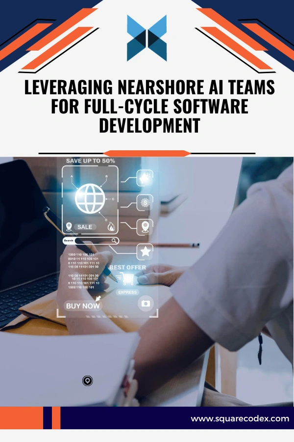 Nearshore AI software developers collaborating on full-cycle project