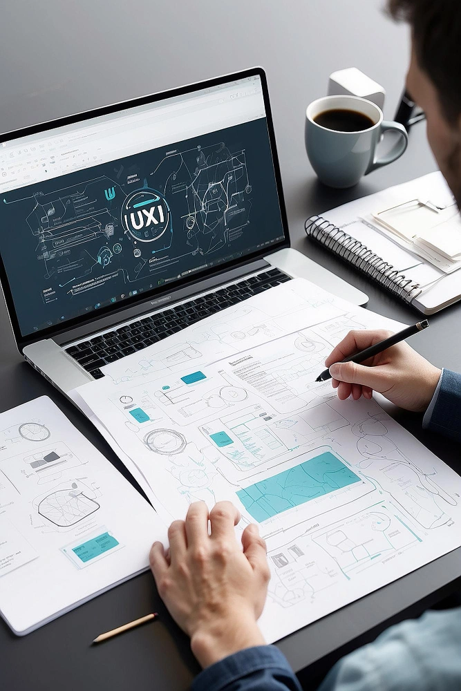 Nearshore UX/UI designers using AI tools to analyze user behavior and enhance digital experiences