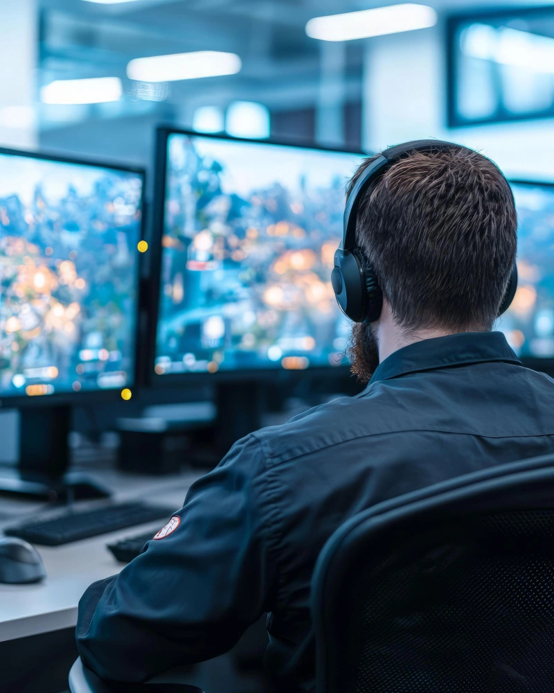 Public service operator reviewing interactions from the Bobbi AI chatbot