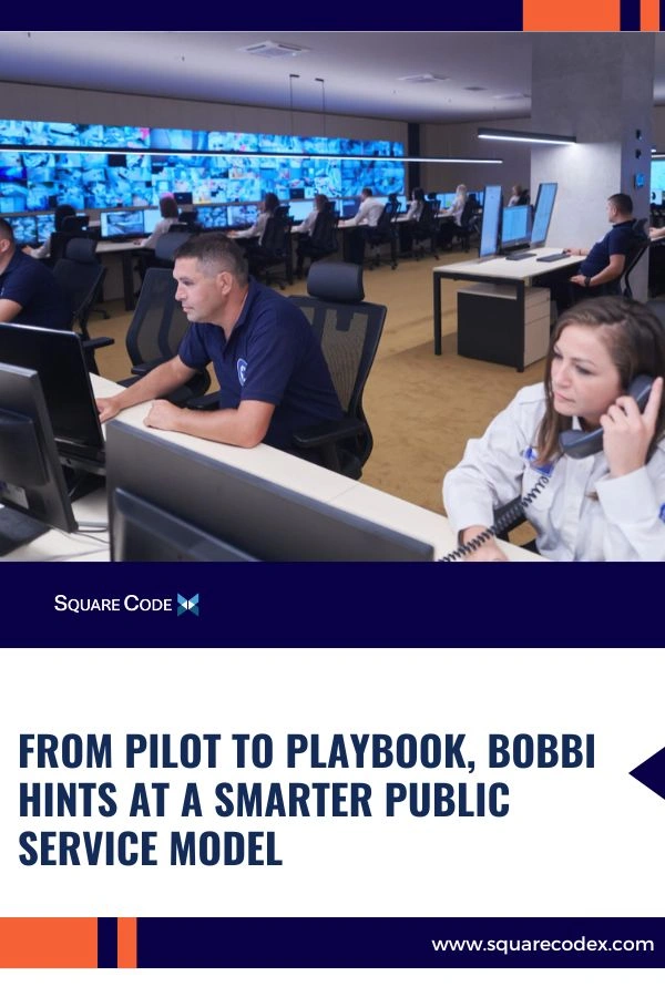 Public service operator reviewing interactions from the Bobbi AI chatbot