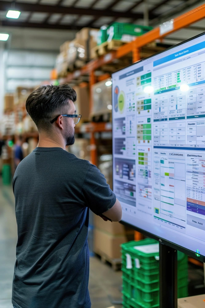 Retail operations team analyzing AI infrastructure inventory and logistics systems