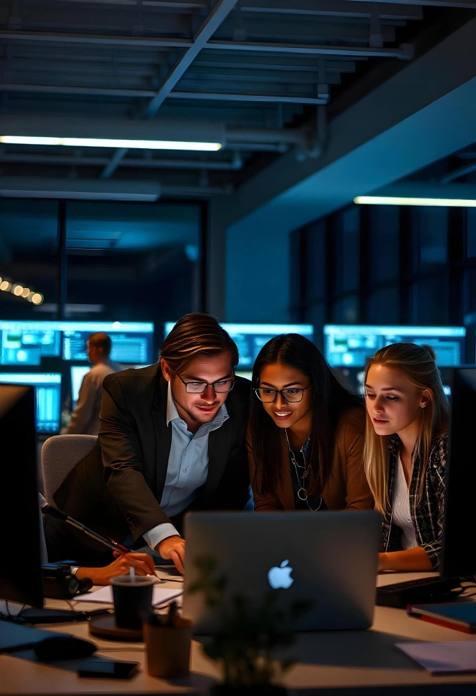 Enterprise team working with agentic AI systems to automate end to end operations