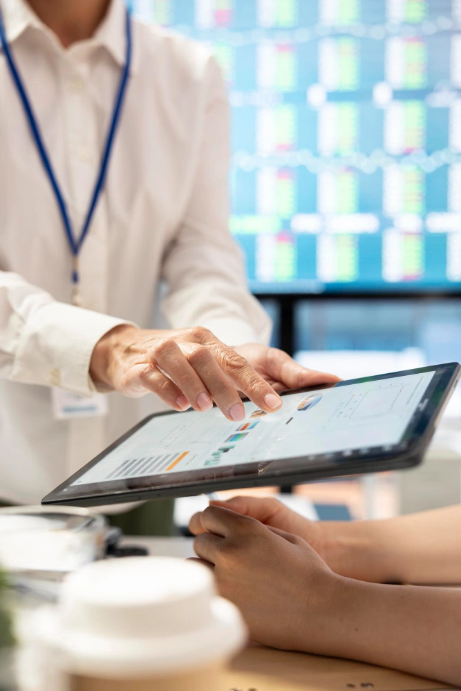 Pharmaceutical marketing team using AI driven analytics dashboard for healthcare engagement