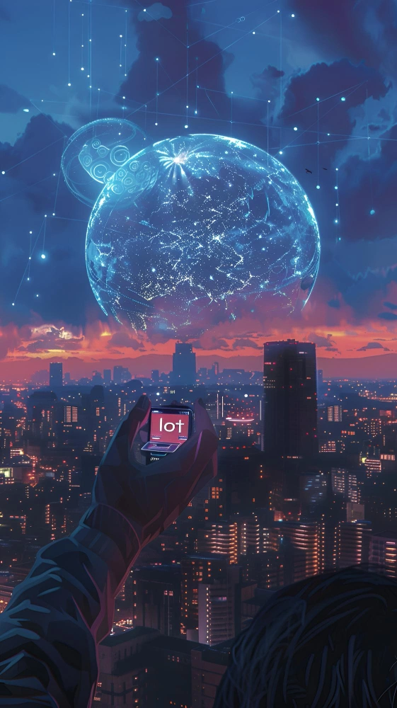 Conceptual illustration of autonomous 5G network infrastructure powered by AI and cloud computing technology