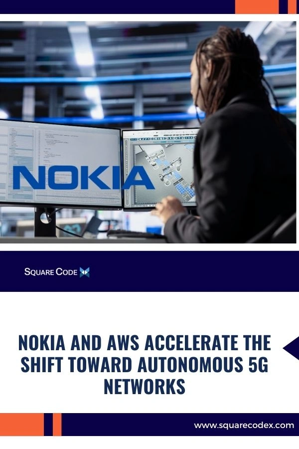 Conceptual illustration of autonomous 5G network infrastructure powered by AI and cloud computing technology
