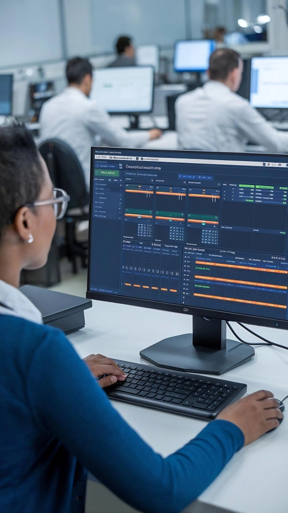 Enterprise AI system architecture showing data integration and real time operational workflows