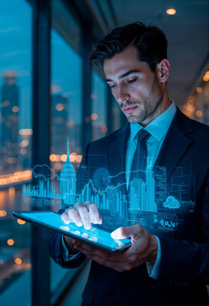 Banking professionals analyzing artificial intelligence dashboards for fraud detection and regulatory compliance in a financial operations center