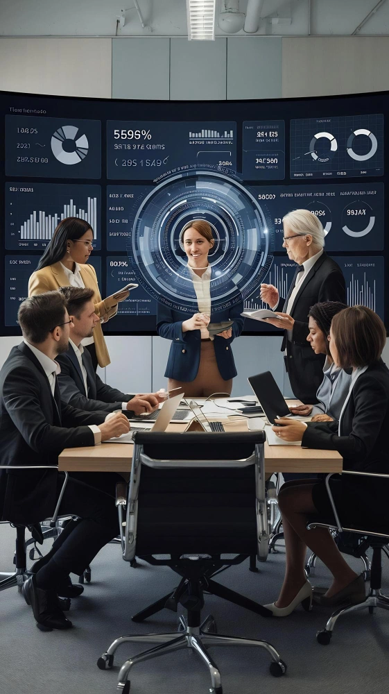 AI-powered banking systems analyzing financial data in a modern digital environment