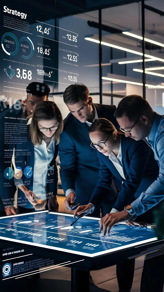 AI-powered banking systems analyzing financial data in a modern digital environment