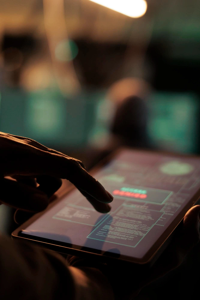 Modern banking technology dashboard with artificial intelligence systems managing financial operations