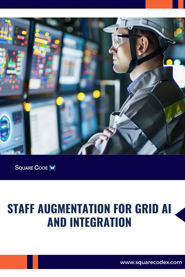 Engineers monitoring smart power grid with AI-driven analytics and real-time data systems