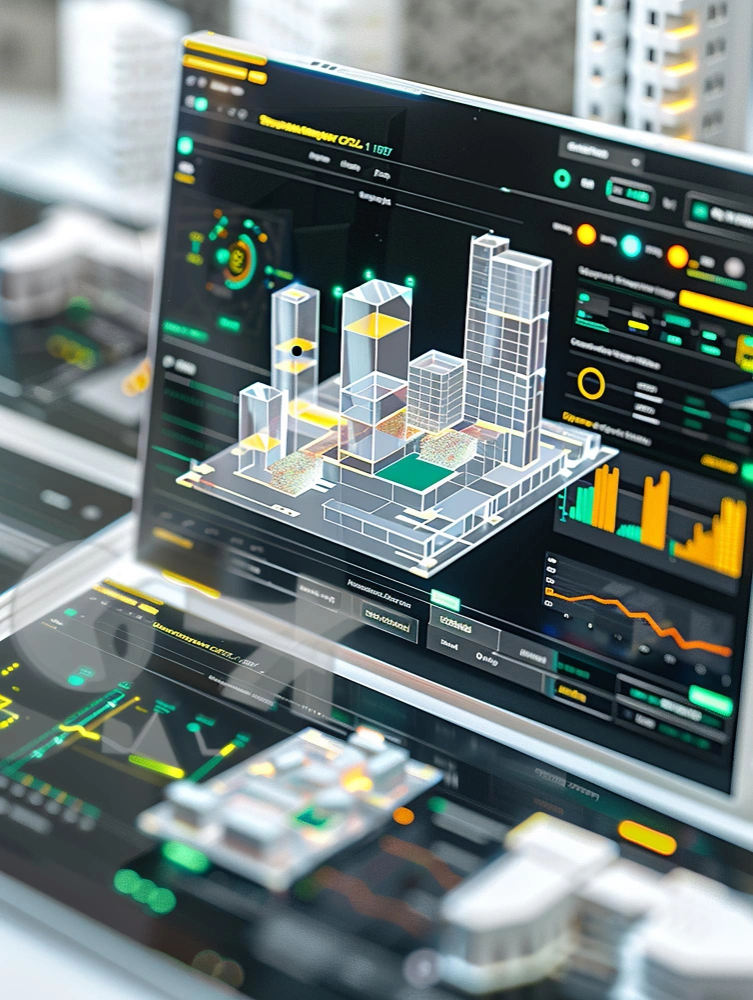 Construction estimator using AI software to calculate materials and costs on digital plans