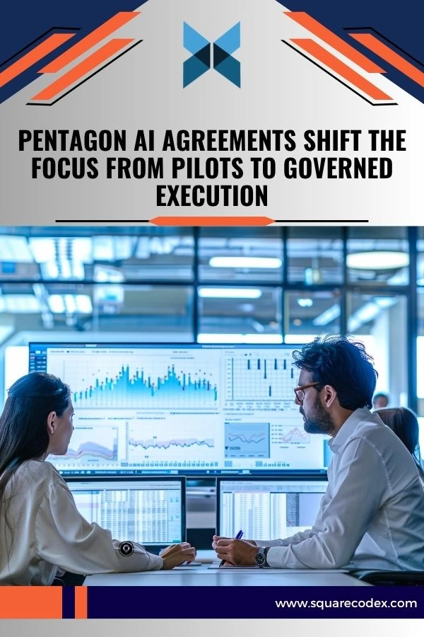 Enterprise team managing AI systems with secure infrastructure and real-time monitoring dashboards