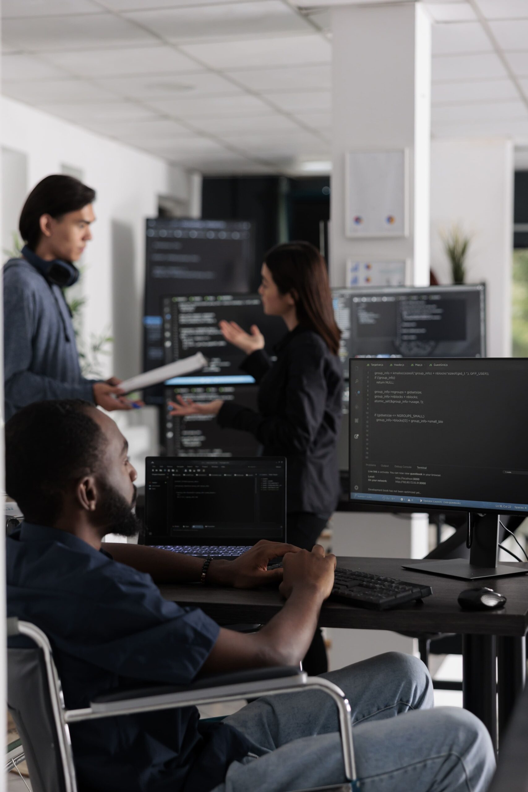 Enterprise engineering team managing AI systems, data pipelines, and machine learning infrastructure in a modern operations environment