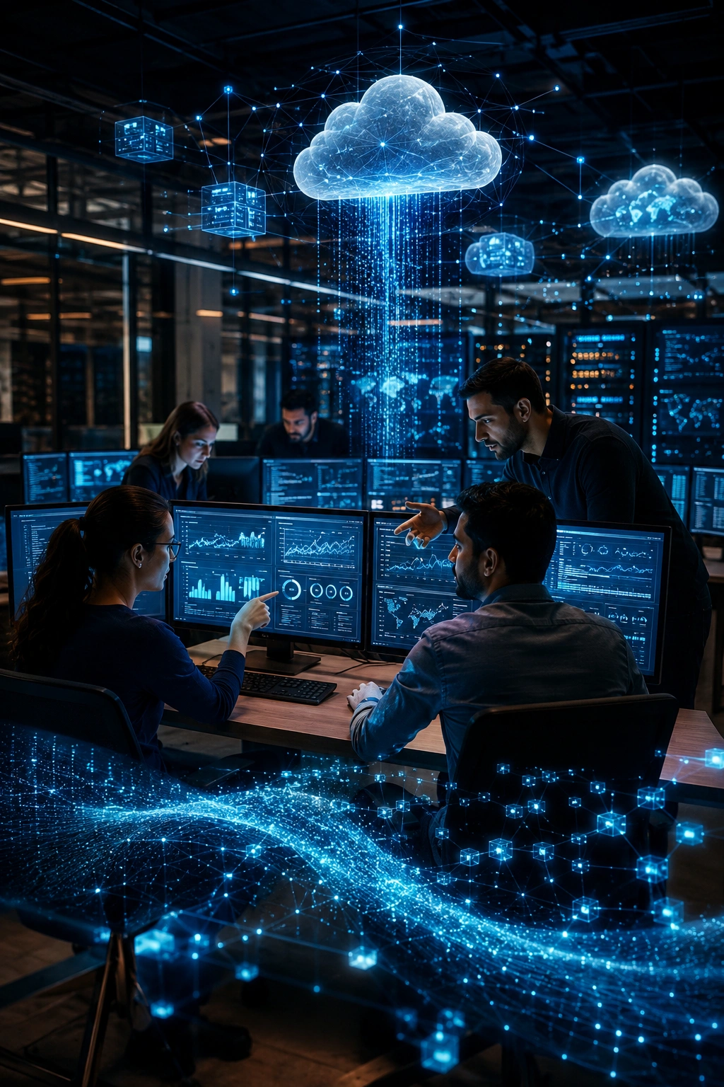 Enterprise AI platform connected to backend systems APIs data pipelines and cloud infrastructure