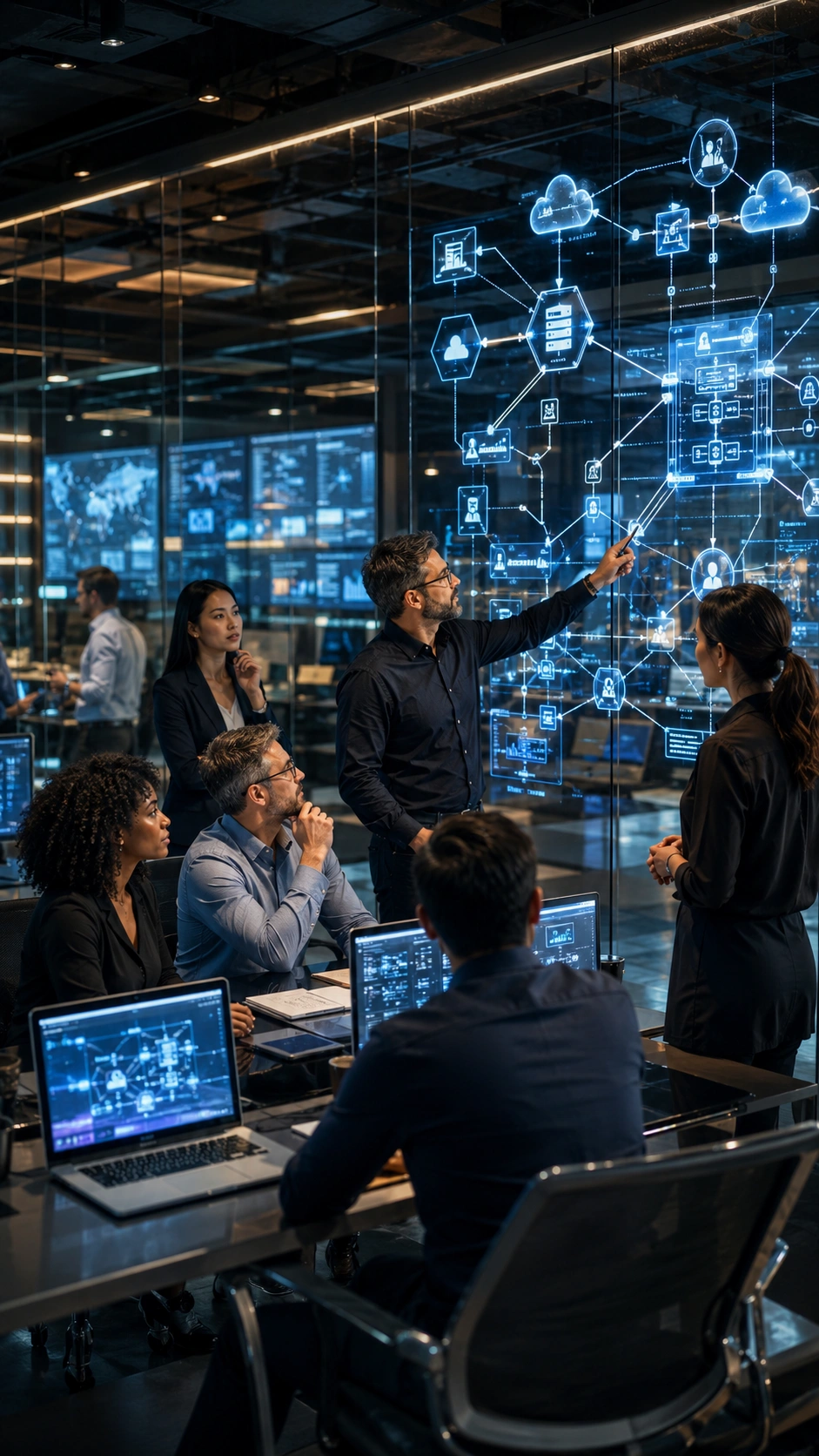 Enterprise AI platform connected to backend systems APIs data pipelines and cloud infrastructure