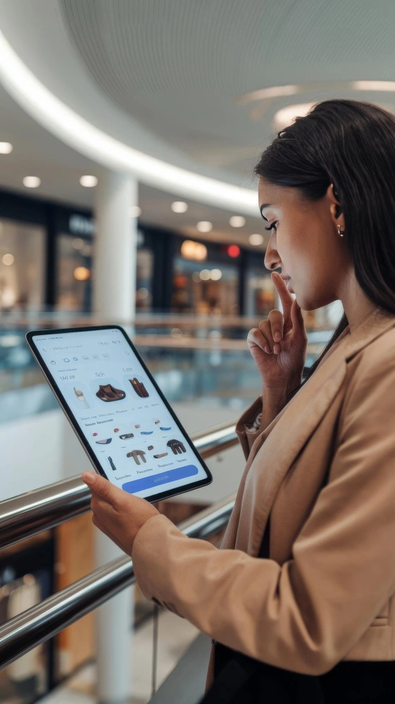 Modern retail platform using AI, customer data, cloud infrastructure, APIs, and real-time personalization across digital and physical shopping experiences.