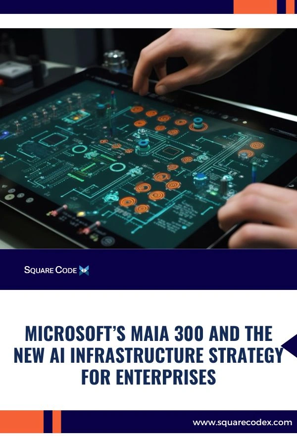 Microsoft Maia 300 AI chip representing the evolution of AI infrastructure, cloud computing, and enterprise software architecture.