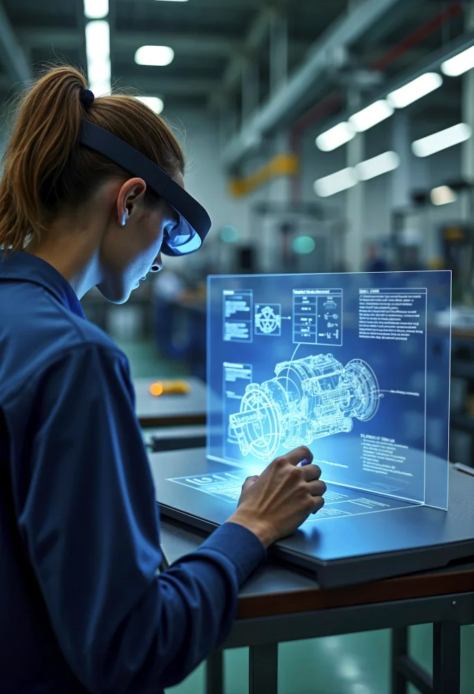 Physical AI robot operating in a modern manufacturing facility