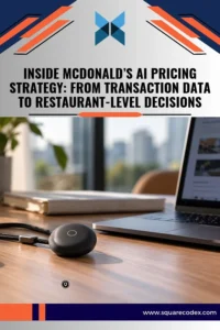 Restaurant pricing dashboard showing machine learning recommendations, transaction data, local market signals, and human review for AI-powered pricing